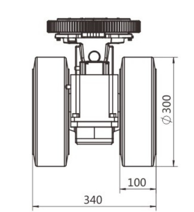 2300W Diametresi 300MM AGV Tekerlekli Motor Sürüşü Yatay İki Tekerlekli Gezegen Serisi Bir