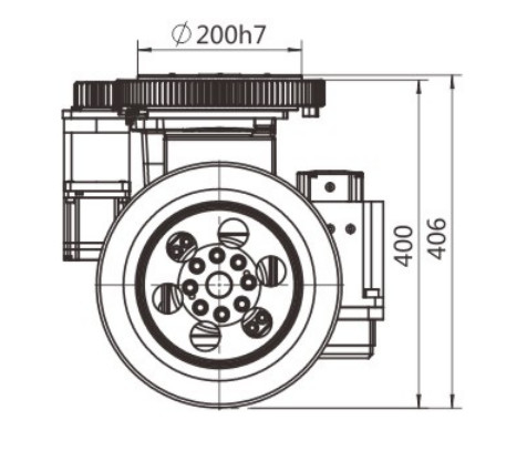 2300W Diametresi 300MM AGV Tekerlekli Motor Sürüşü Yatay İki Tekerlekli Gezegen Serisi Bir