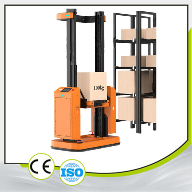 Teleskoplu çatal Pallet Kamyonu AGV Otomatik Yönlendirilmiş Araç Yan Çatal Tip 50KG-100KG
