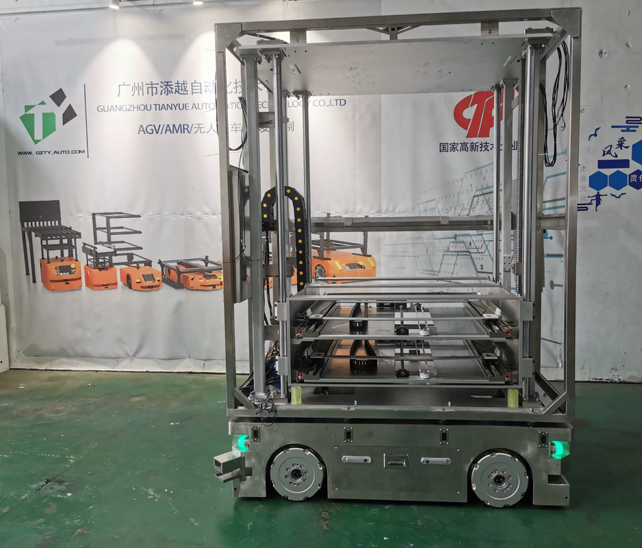 LCD Panel Taşıma AGV Otomatik Kılavuzlu Araç Tozsuz İşlem Çift Yan Platform Yük 100KG