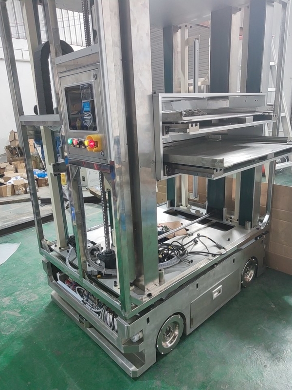 LCD Panel Taşıma AGV Otomatik Kılavuzlu Araç Tozsuz İşlem Çift Yan Platform Yük 100KG