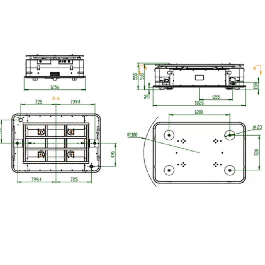 Chariot de transfert sans rail AGV de manutention de matériaux à capacité de charge élevée Personnalisé 0-5T Performance