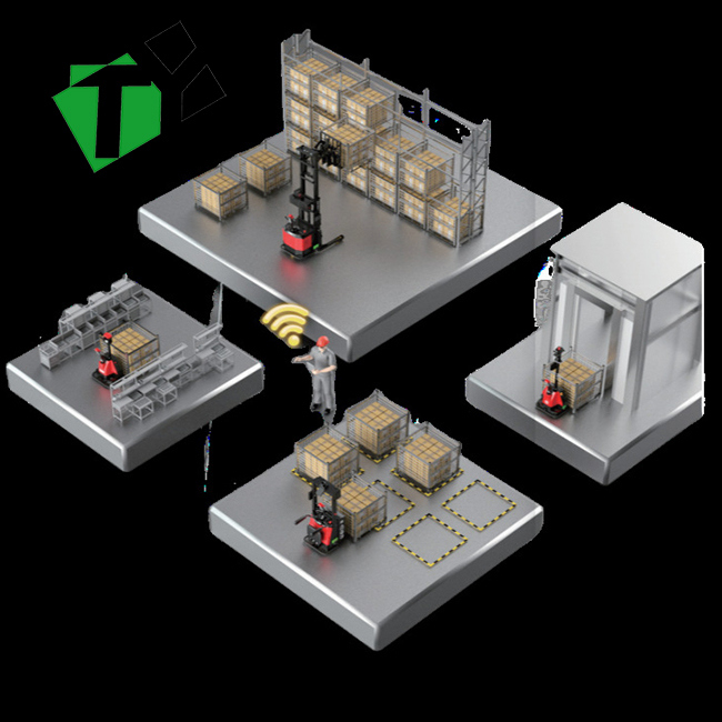 Intelligent Unmanned Forklift with 1.8m Turning Radius Electric Power Source and Servo Motor for Heavy Duty Material Handling