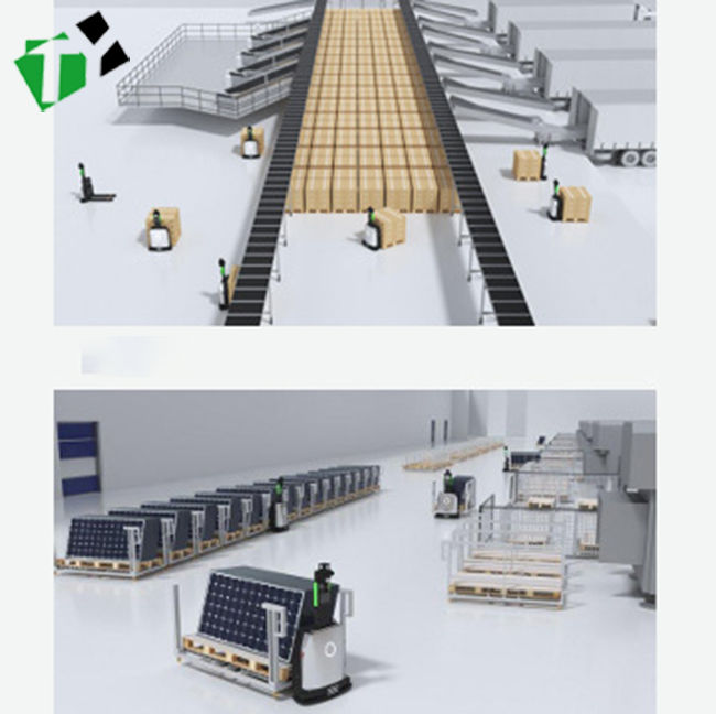 Electric Power Source Intelligent Unmanned Forklift with Laser/RFID Navigation and Customizable Appearance
