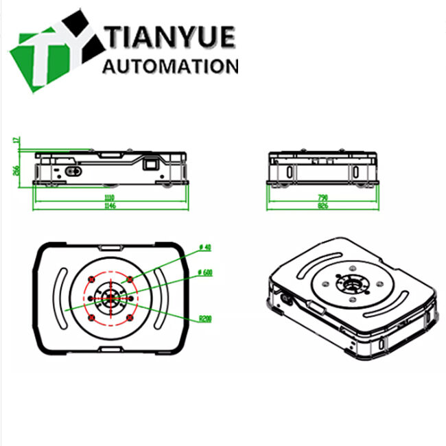 AGV Automated Guided Vehicle with 2000KG Lifting Load 70mm Lifting Height and Laser Radar Obstacle Avoidance