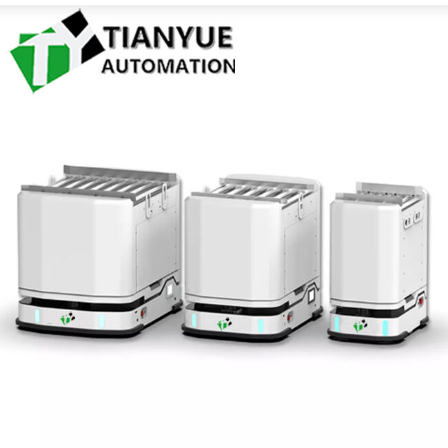 AGV Automated Guided Vehicle with 100KG-1000KG Rated Load 8 Hours Battery Life and Stainless Steel Shell