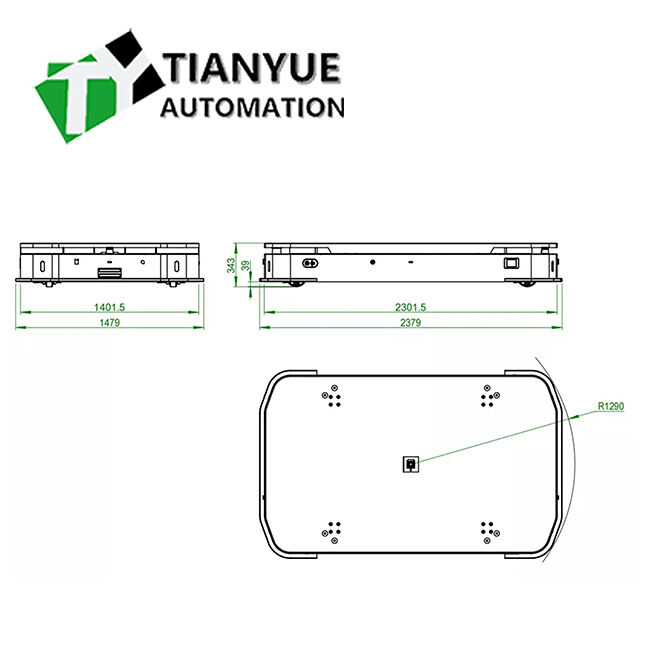خودرو صنعتی AGV با 8 ساعت مقاومت جامع 40-100mm ارتفاع بلند کردن و حرکت همه جهت برای دستکاری مواد