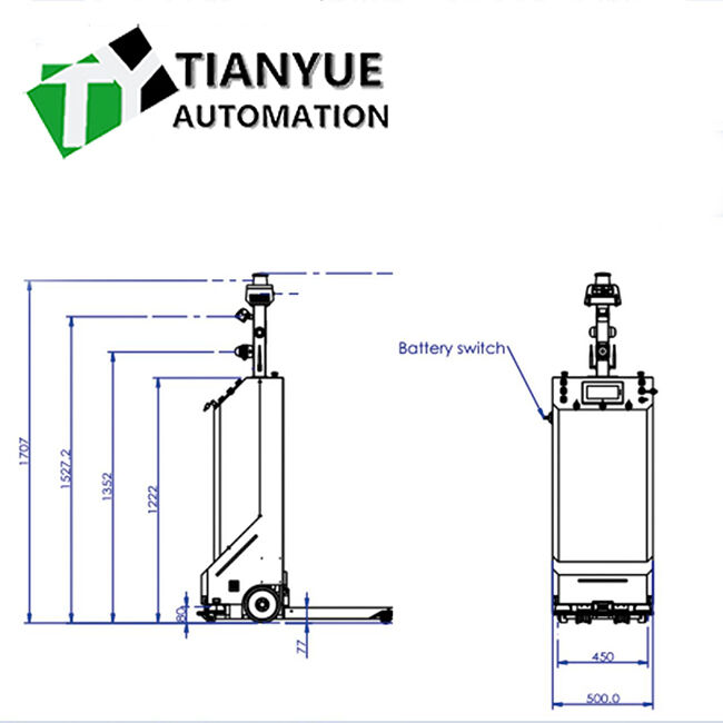 Intelligent Unmanned Forklift with Laser RFID Navigation System 300KG Load Capacity and Polyurethane Tires for Warehouse Operations
