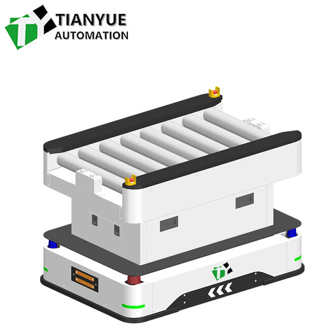 AGV Automated Guided Vehicle with ±5mm Parking Accuracy, Laser SLAM Navigation, and Customizable Table Size for Warehouse Transport