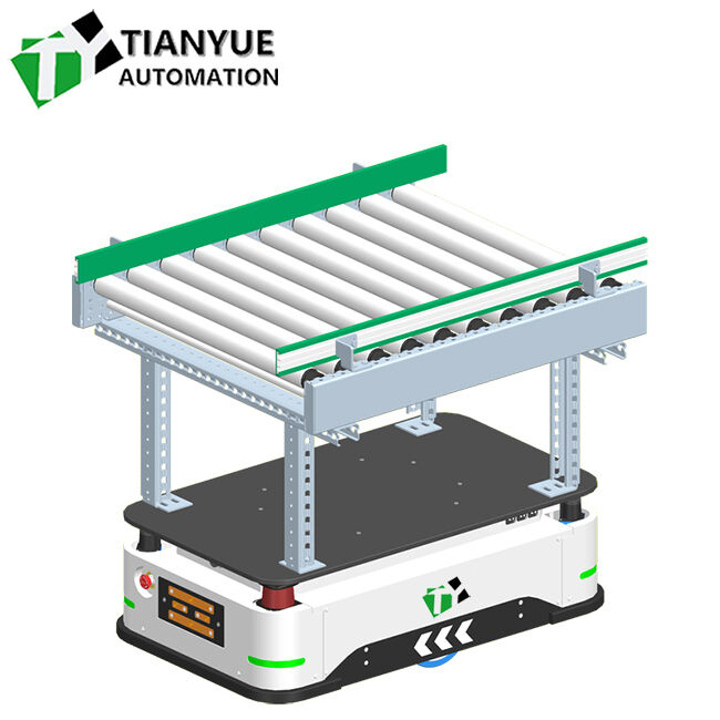 AGV Automated Guided Vehicle with ±5mm Parking Accuracy, Laser SLAM Navigation, and Customizable Table Size for Warehouse Transport