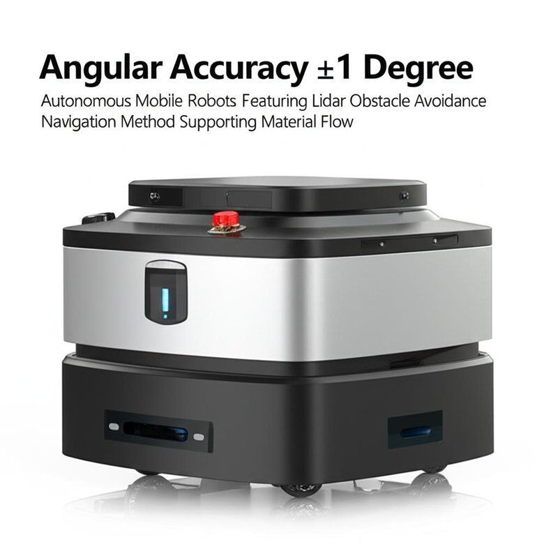 AMR Autonomous Mobile Robot with ±1° Angular Accuracy Featuring Lidar Obstacle Avoidance and Robot Arm Payload