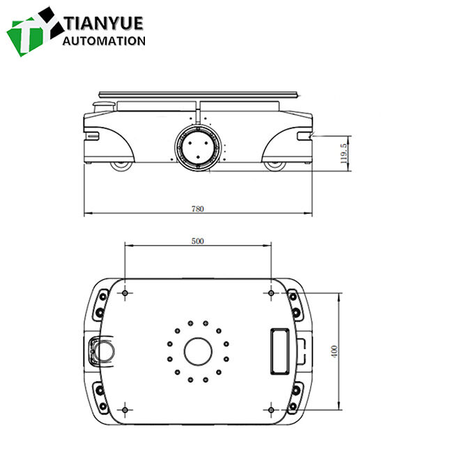 পলিউরেথেন টায়ার উপাদান শিল্প অটোমেশনের জন্য সার্ভো স্টিয়ারিং এবং ডুয়াল রুমার হুইল ড্রাইভ সহ অটোমেটেড গাইডেড যানবাহন