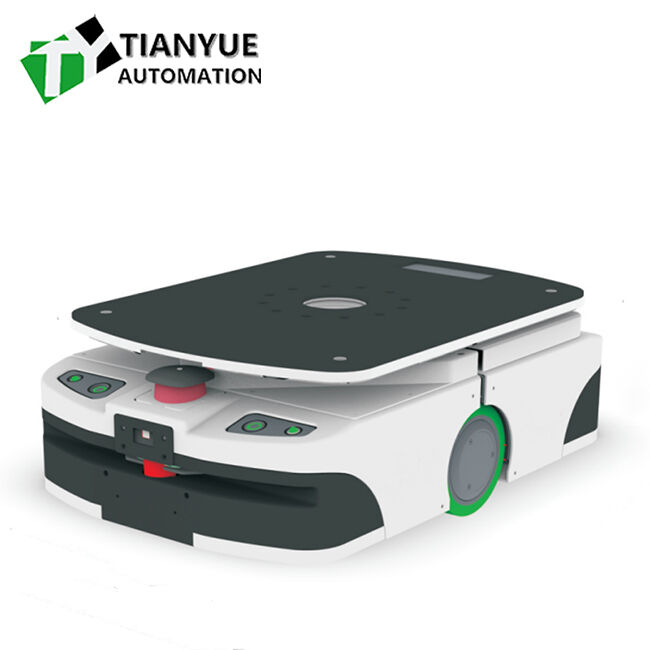 পলিউরেথেন টায়ার উপাদান শিল্প অটোমেশনের জন্য সার্ভো স্টিয়ারিং এবং ডুয়াল রুমার হুইল ড্রাইভ সহ অটোমেটেড গাইডেড যানবাহন