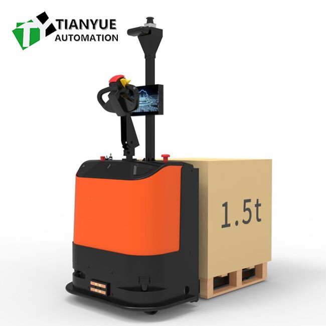 Intelligent Unmanned Forklift Heavy Duty Forklift Truck with Lithium Iron Phosphate Power Supply Laser Sensor Obstacle Detection and Servo Motor Drive