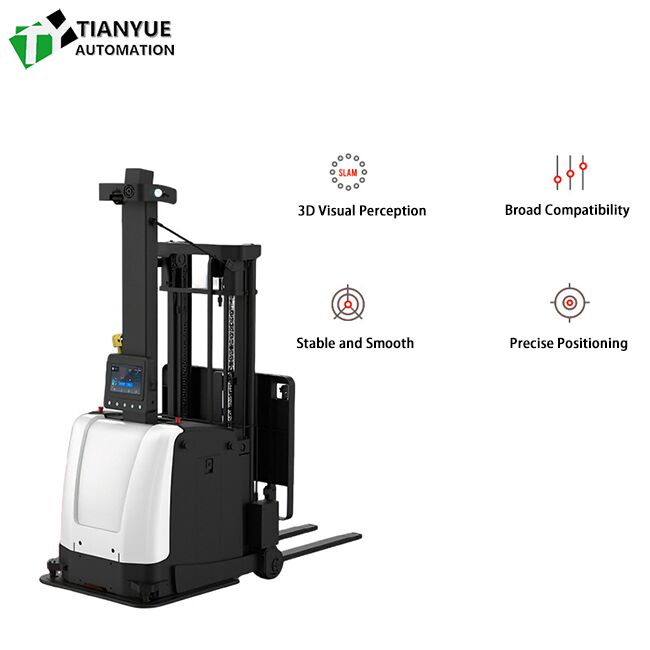 Intelligent Unmanned Forklift Heavy Duty Forklift Truck with 2000 Kg Load Capacity LiDAR And Vision-based SLAM Navigation and Mecanum Wheel Or Steering Wheel Drive