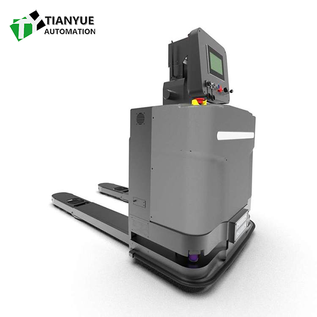 Intelligent Unmanned Forklift with Laser Scanning Safety Protection 1350mm Rotational Radius and 48V/23Ah Battery for Heavy Industrial Use
