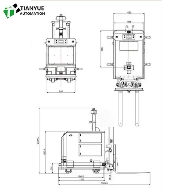 Intelligent Unmanned Forklift with 48V Battery, ±5mm Stopping Accuracy, and Laser SLAM Navigation for Heavy Duty Material Handling